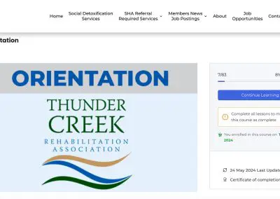 Welcome to the all-new Thunder Creek Rehabilitation Association website! 3 Learning Management System - LMS - Training - Onboarding - Moose Jaw - Web Design