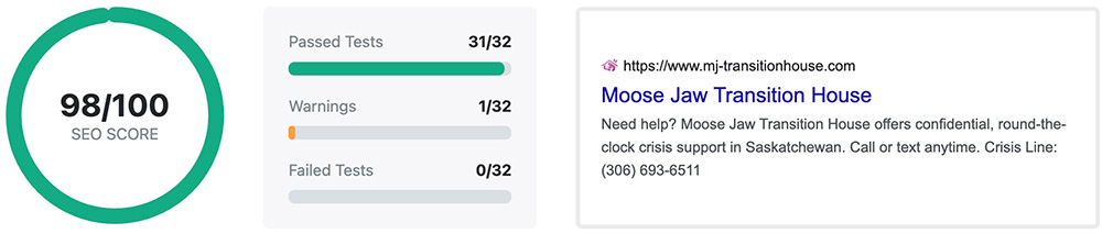 Website Redesign SEO Moose Jaw Score