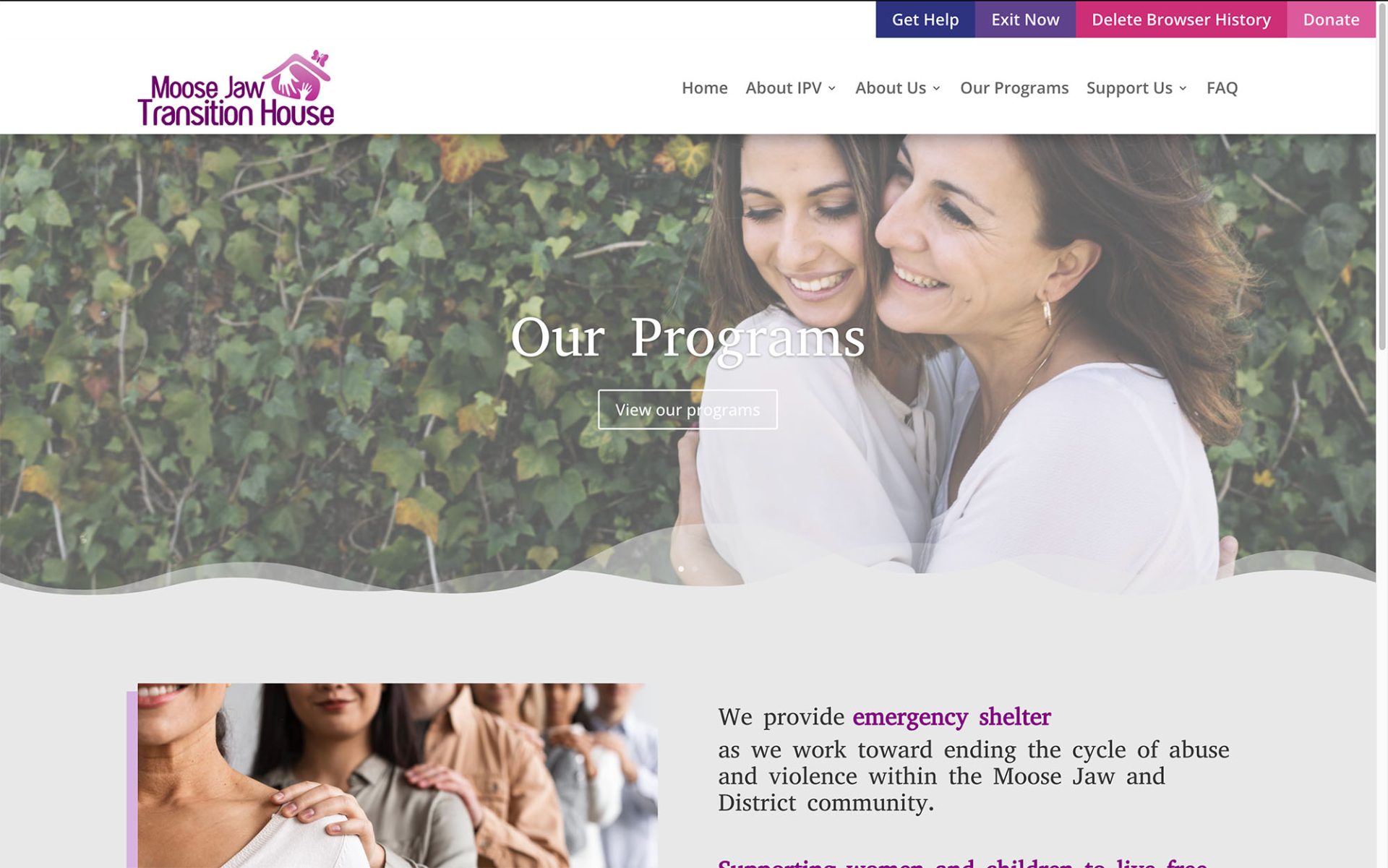 Website Redesign Moose Jaw Transition House