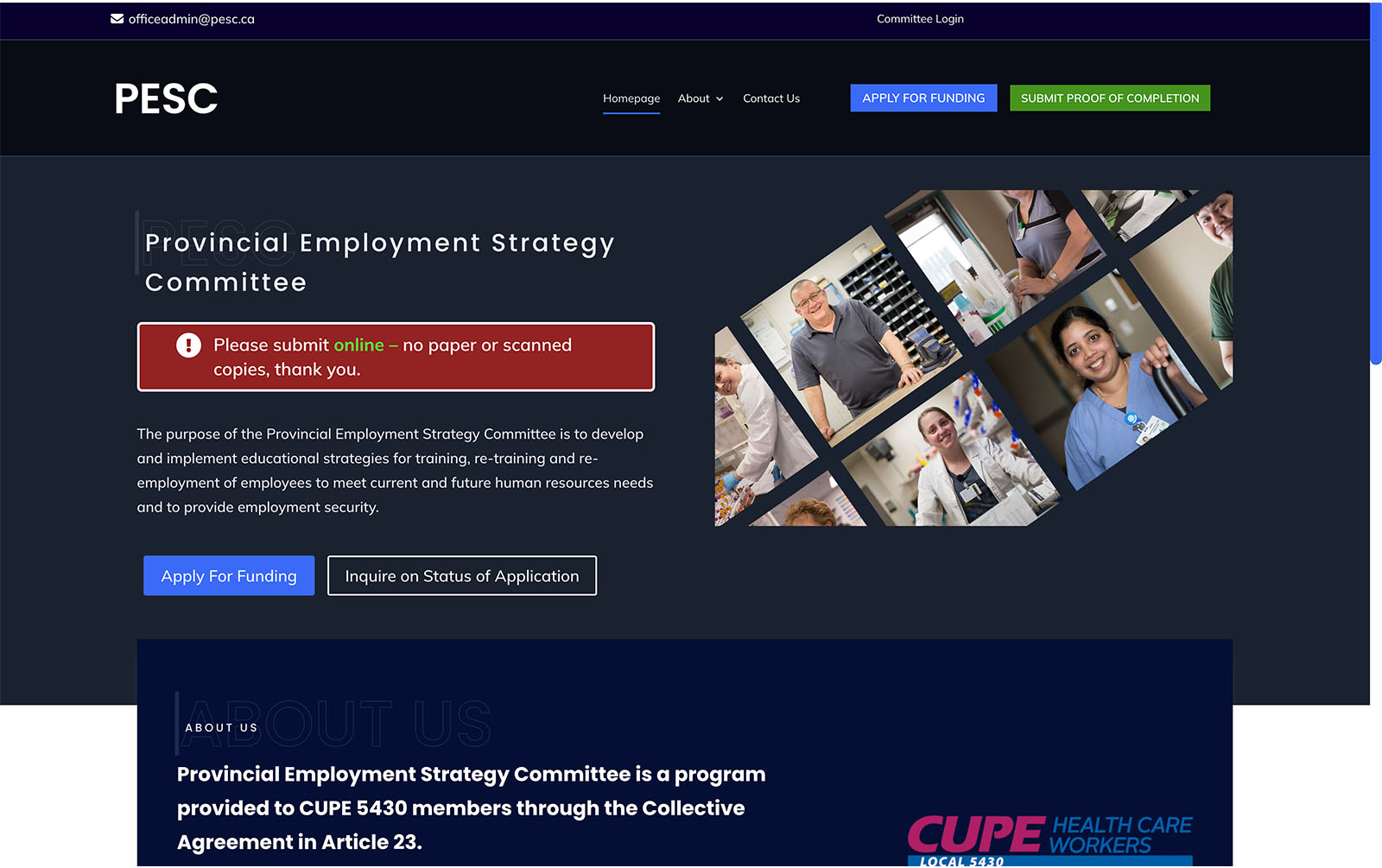 Fall Updates from Reactive Designs: Website Redesign, Stronger Security, and Smarter SEO 1 Provincial Employment Strategy Committee 5430 Cupe Website Redesign